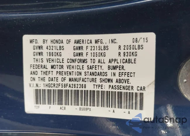 1HGCR2F58FA262368: 42230651