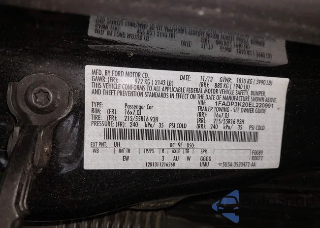 1FADP3K20EL220991: 42230661