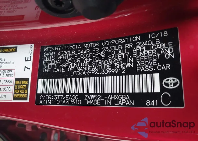 JTDKARFPXJ3099912: 42229989