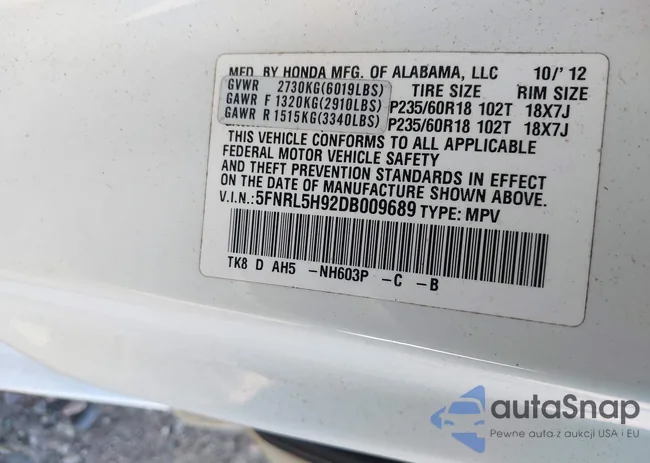 5FNRL5H92DB009689: 42230151