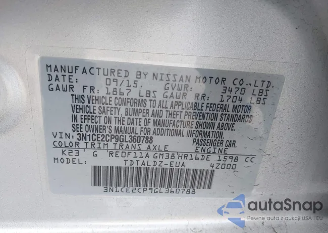 3N1CE2CP9GL360788: 42230194