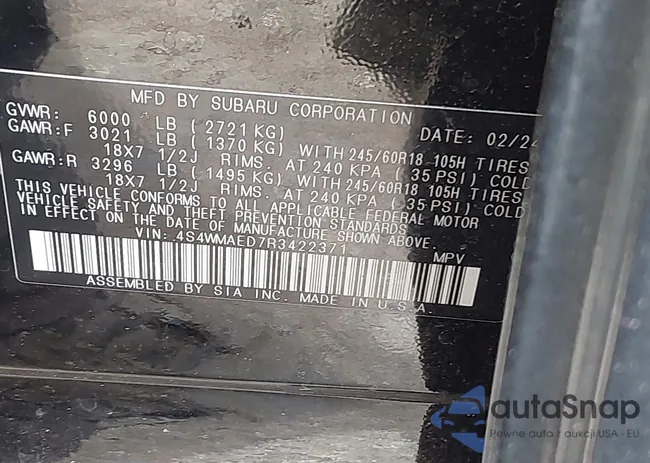 4S4WMAED7R3422371: 42230321