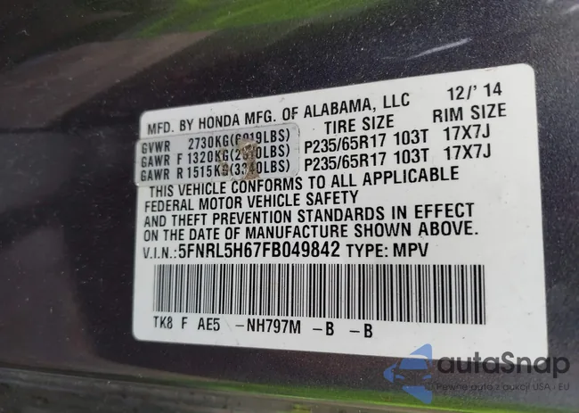 5FNRL5H67FB049842: 42231377