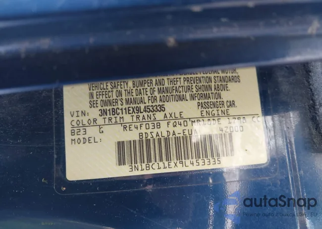 3N1BC11EX9L453335: 42231561