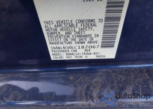 1N4BL4CV0LC187067: 42231723