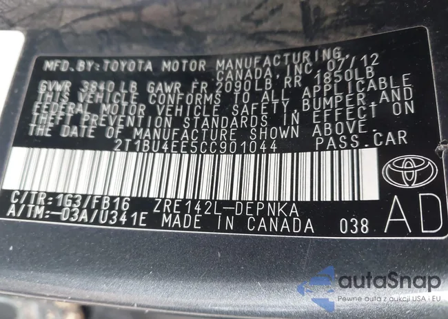 2T1BU4EE5CC901044: 42231753