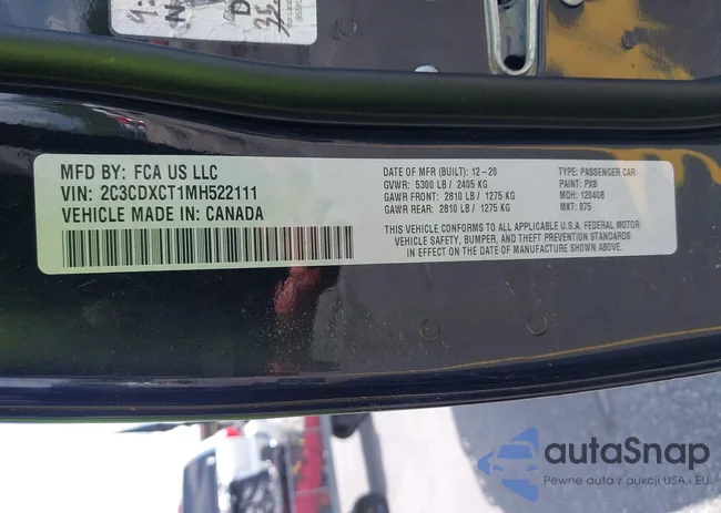 2C3CDXCT1MH522111: 42231810