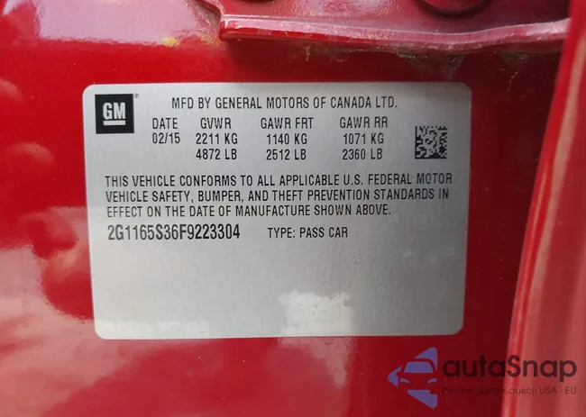 2G1165S36F9223304: 42231911