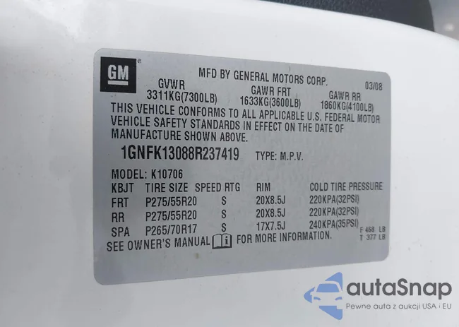 1GNFK13088R237419: 42231962