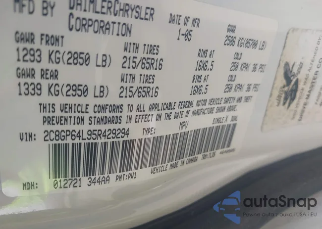 2C8GP64L95R429294: 42231012