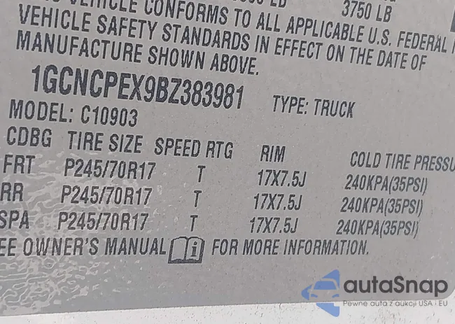 1GCNCPEX9BZ383981: 42231051