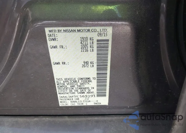 1N4AL3AP7FC569191: 42231099