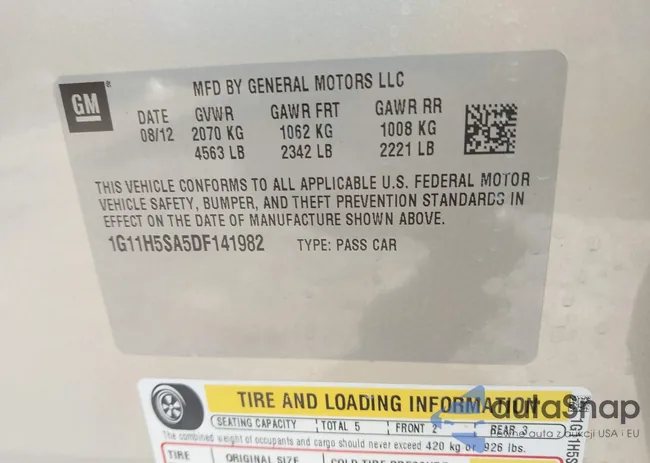 1G11H5SA5DF141982: 42231117