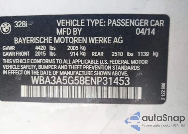 WBA3A5G58ENP31453: 42231212