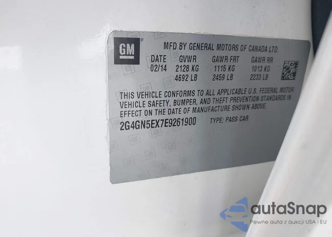 2G4GN5EX7E9261900: 42231313