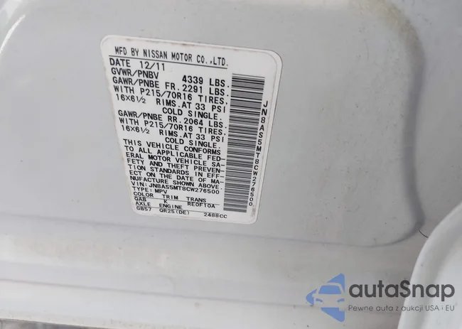 JN8AS5MT8CW276500: 42232616