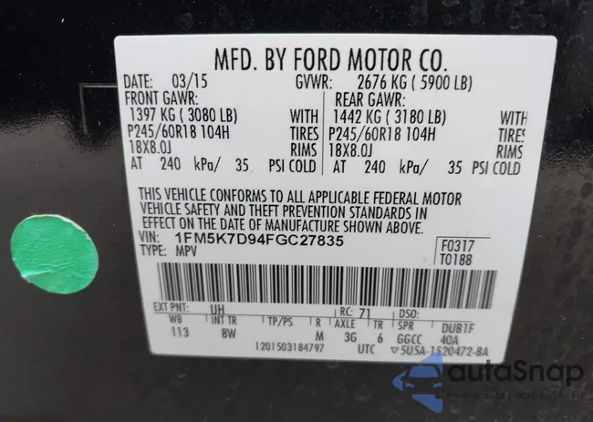 1FM5K7D94FGC27835: 42232628