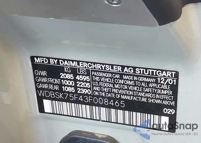 WDBSK75F43F008465: 42232699