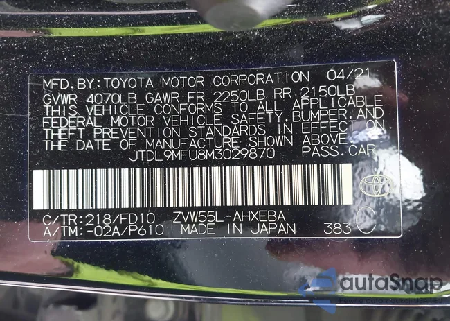 JTDL9MFU8M3029870: 42232707