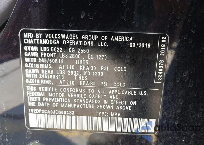 1V2DP2CA0JC600433: 42232714