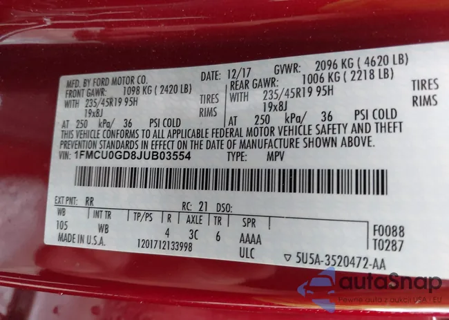 1FMCU0GD8JUB03554: 42232924