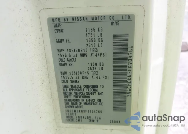 3N6CM0KN3FK704766: 42233456