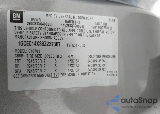 1GCEC14X88Z227387: 42233674