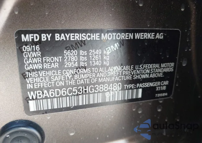 WBA6D6C53HG388480: 42233784