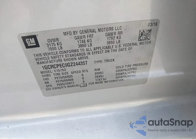 1GCRCPEC9GZ244357: 42233842