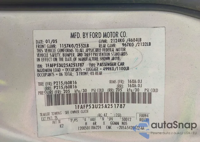 1FAFP53U25A251787: 42233901