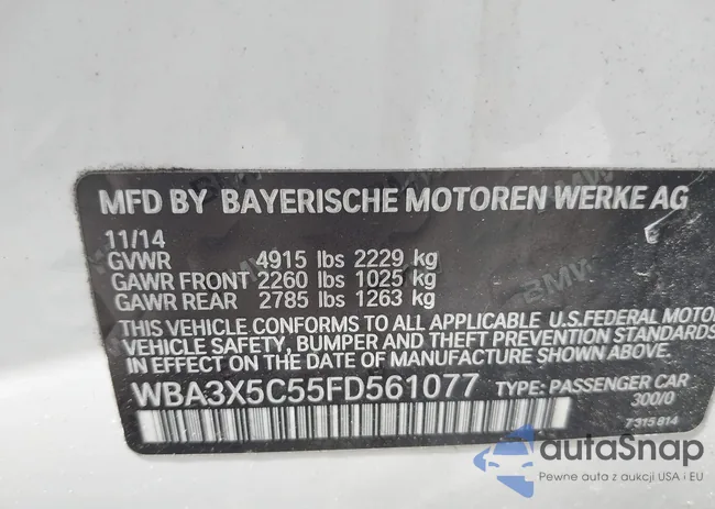 WBA3X5C55FD561077: 42233280