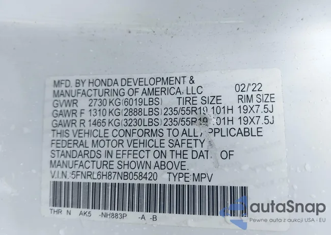 5FNRL6H87NB058420: 42234499