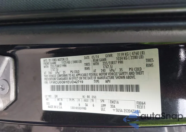 1FMCU0G91EUD42719: 42234570