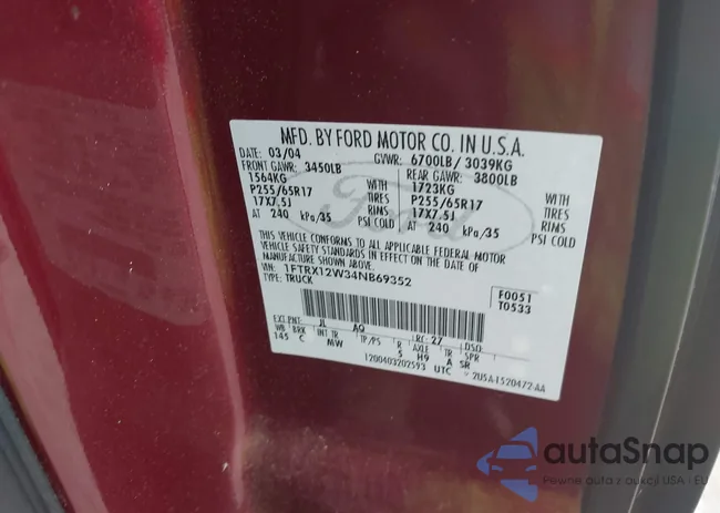 1FTRX12W34NB69352: 42234622