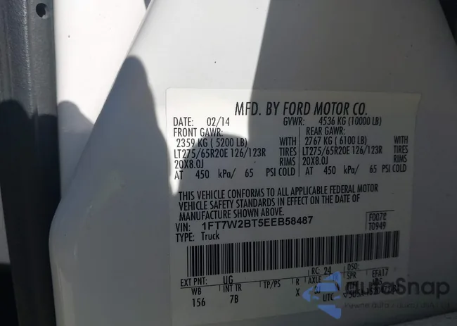 1FT7W2BT5EEB58487: 42234678