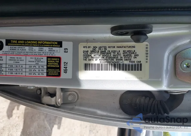 5Y2SP6E87AZ400740: 42234690