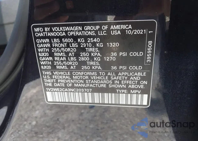 1V2WE2CA3NC203707: 42234723