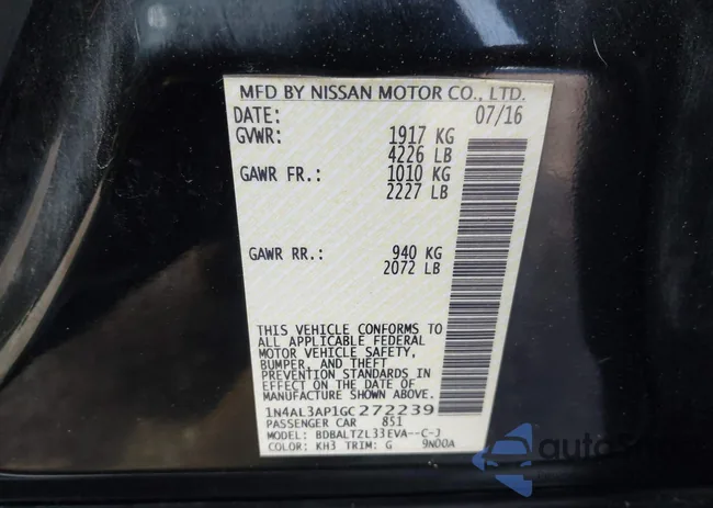 1N4AL3AP1GC272239: 42234775