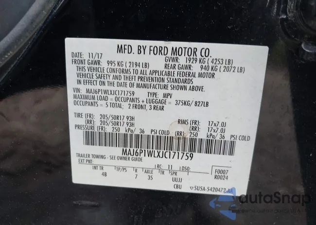 MAJ6P1WLXJC171759: 42234866