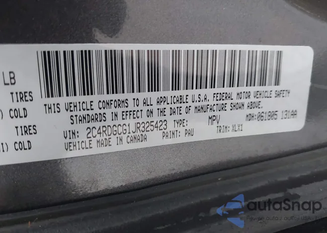 2C4RDGCG1JR325423: 42234887