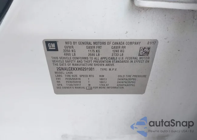 2GNALCEKXH6291981: 42234033