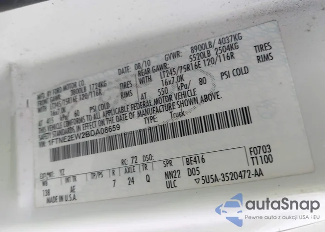 1FTNE2EW2BDA08659: 42234092