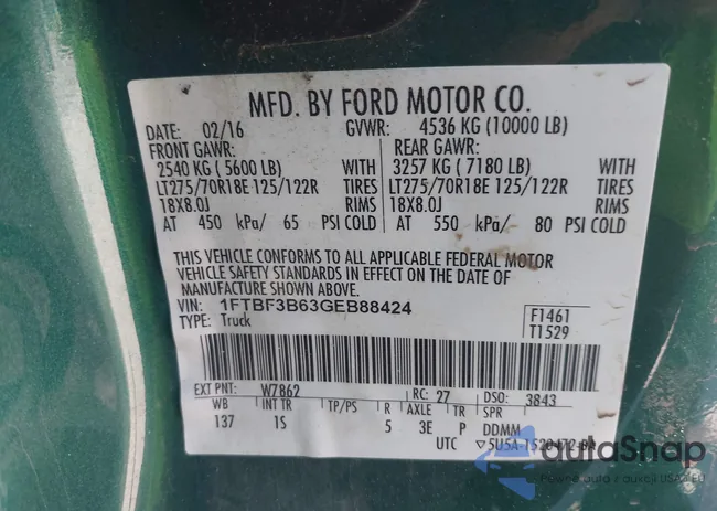 1FTBF3B63GEB88424: 42235382