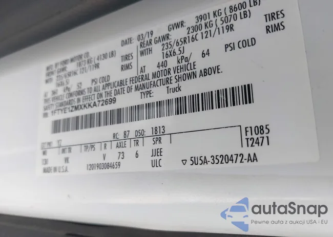 1FTYE1ZMXKKA72699: 42235622