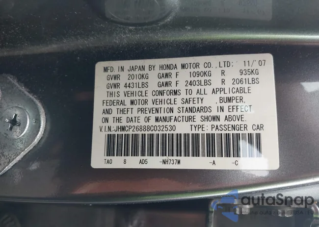 JHMCP26888C032530: 42235668