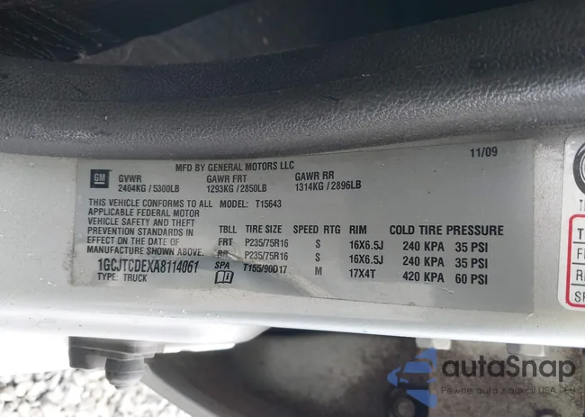 1GCJTCDEXA8114061: 42235820