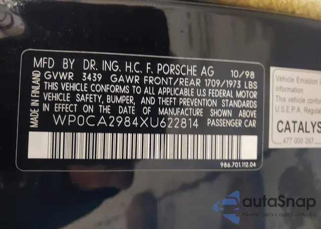 WP0CA2984XU622814: 42234977