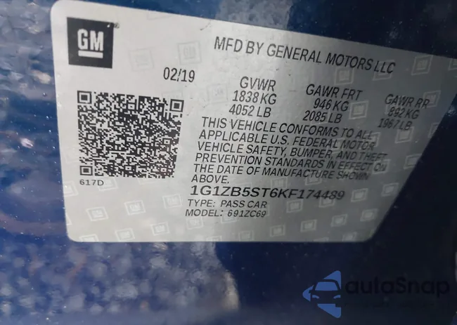 1G1ZB5ST6KF174489: 42235172