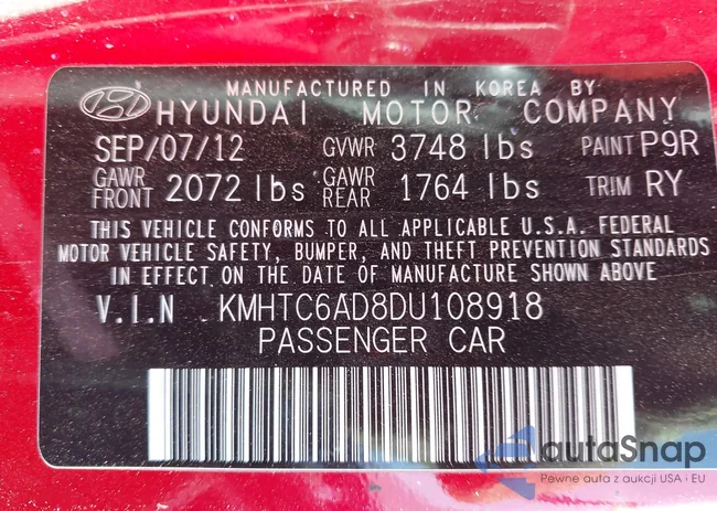 KMHTC6AD8DU108918: 42235203