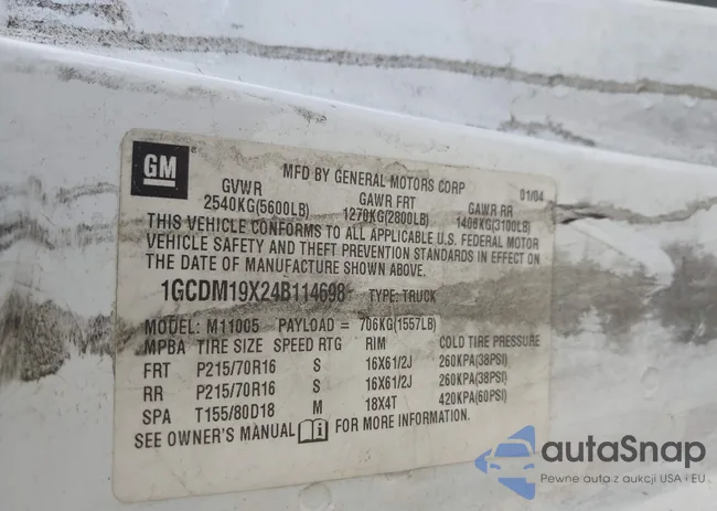 1GCDM19X24B114698: 42235338